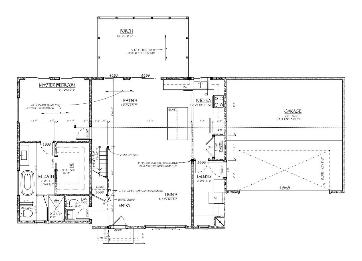 Lot A: main-level floor plan