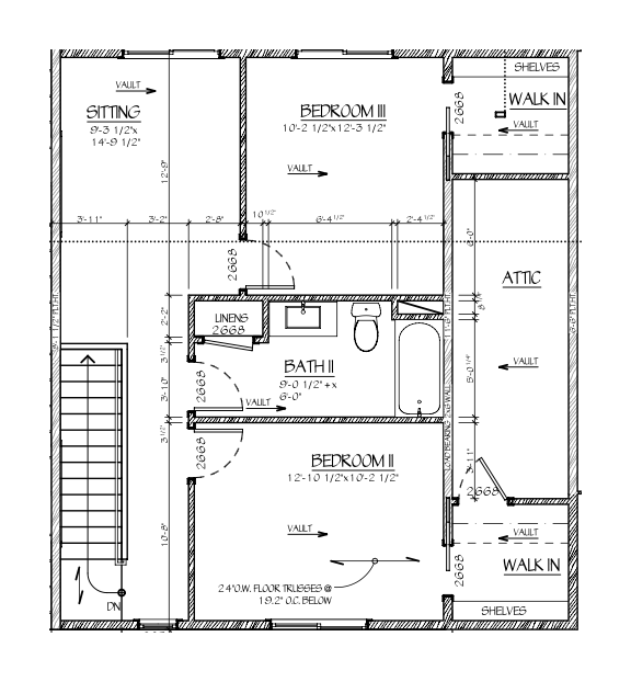 Lot A: upper-level floor plan