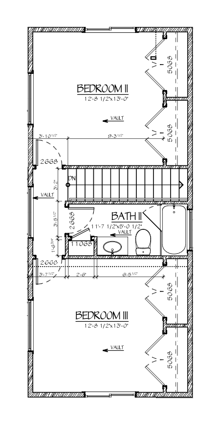 Lot B: upper-level floor plan