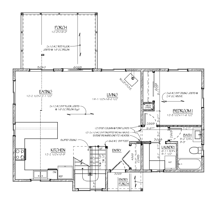 Lot D: main-level floor plan