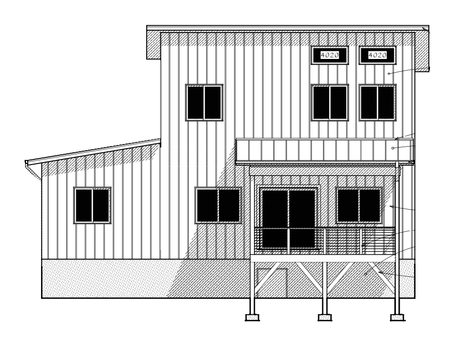 Lot D: proposed rear / north elevation