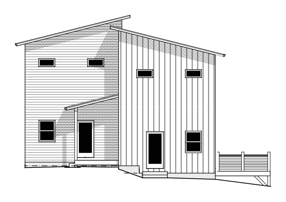 Weaver Hill Duplex: proposed front / north elevation